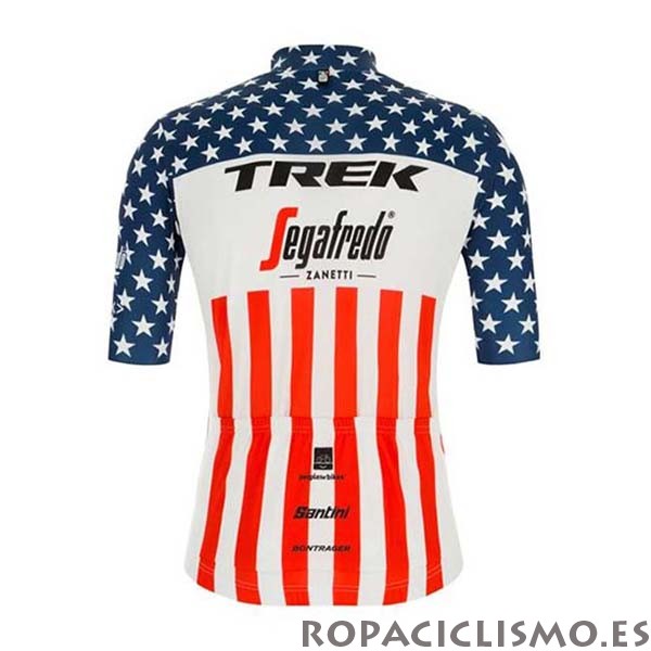 2020 Maillot Trek Segafredo Campeon Estados Unidos Tirantes Mangas Cortas